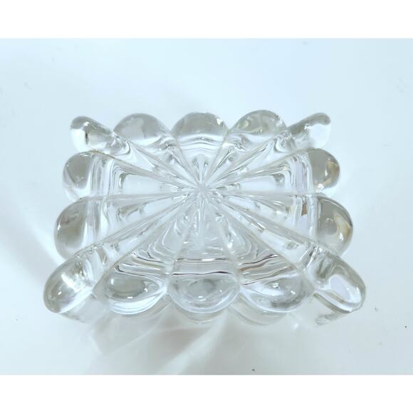 Vintage Clear Pressed Glass Vanity Trinket Jewelry Box with Lid - Picture 1 of 8